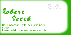 robert vetek business card